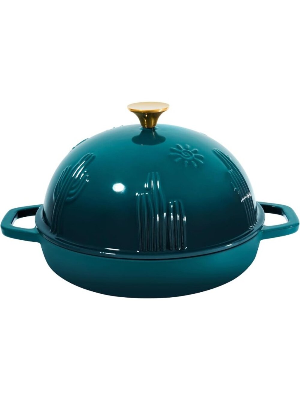 Cast Iron Bread Oven with Cloche Lid - 9.8" Enameled Dutch Oven for Sourdough
